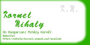 kornel mihaly business card