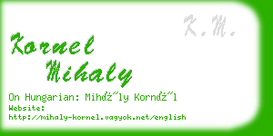 kornel mihaly business card